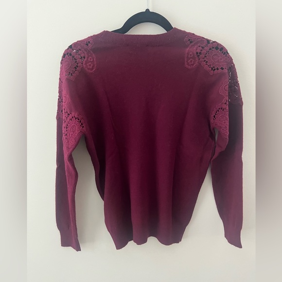 Ted Baker Tae Sweater - Scoop Neck Merino Wool Lace Knit Cut-Out - Picture 3 of 7